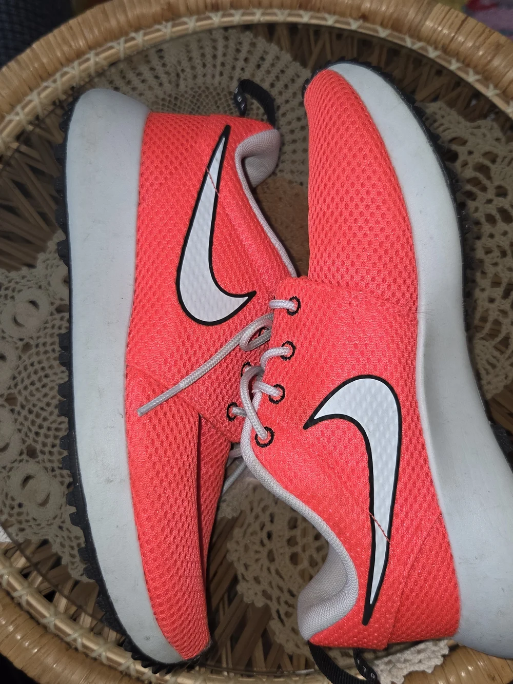Nike Kids Coral-Pink Mesh Sneakers with White Swoosh